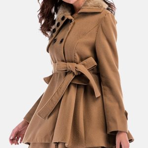 Chic Double-Breasted Belted Coat for Y2K Fashion Lovers - Stylish Outerwear Essential