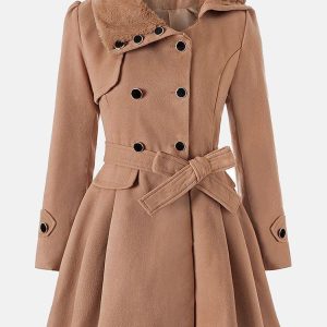 Chic Double-Breasted Belted Coat for Y2K Fashion Lovers - Stylish Outerwear Essential