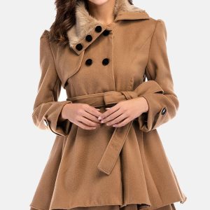 Chic Double-Breasted Belted Coat for Y2K Fashion Lovers - Stylish Outerwear Essential