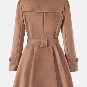 Chic Double-Breasted Belted Coat for Y2K Fashion Lovers - Stylish Outerwear Essential