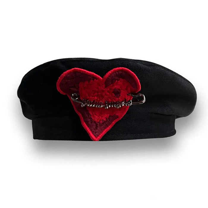 Chic French Kiss Heart Beret - Y2K Aesthetic Accessory for Coquette Style Outfits