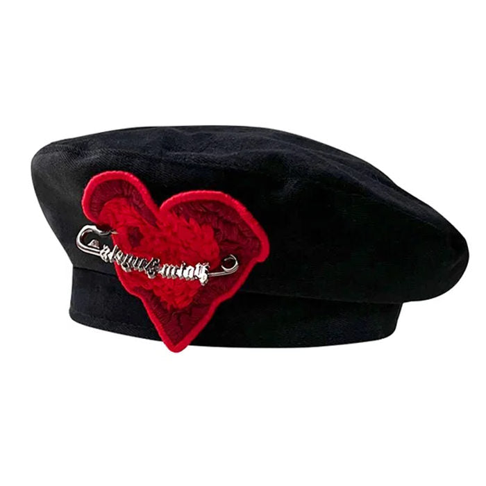 Chic French Kiss Heart Beret - Y2K Aesthetic Accessory for Coquette Style Outfits