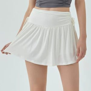 Chic French Sun Tennis Skirt in White - Y2K Aesthetic for Stylish Summer Outfits