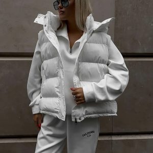 Chic Frosty Fusion Puffer Vest for Y2K Aesthetic and Cozy Layering in Style