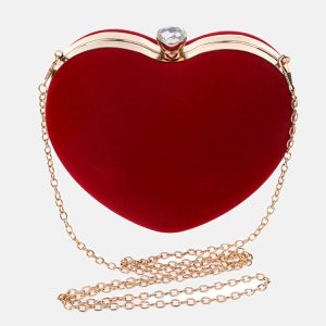 Chic Heart-Shaped Clutch for Y2K Fashion Lovers - Perfect for Coquette Aesthetic Outfits