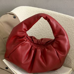 Chic Hobo Ruched Cloud Shoulder Bag - Y2K Aesthetic Fashion Essential for Trendy Outfits