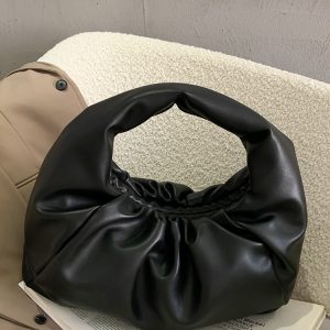 Chic Hobo Ruched Cloud Shoulder Bag - Y2K Aesthetic Fashion Essential for Trendy Outfits