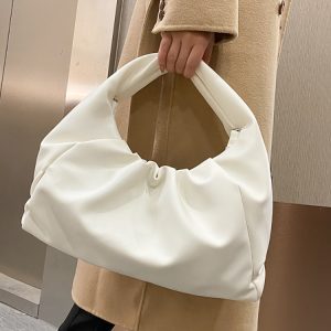 Chic Hobo Ruched Cloud Shoulder Bag - Y2K Aesthetic Fashion Essential for Trendy Outfits