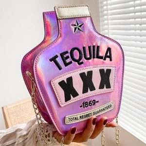 Chic Letter Bottle Crossbody Bag for Y2K Fashion Lovers - Perfect for Coquette Aesthetic