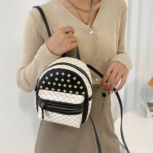 Chic Little Rivet Quilted Backpack - Y2K Aesthetic Bag for Coquette and Grunge Styles