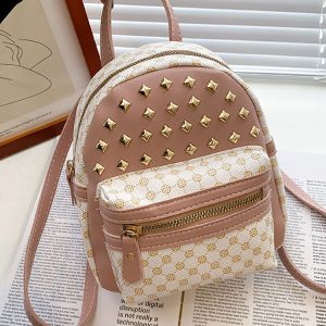 Chic Little Rivet Quilted Backpack - Y2K Aesthetic Bag for Coquette and Grunge Styles