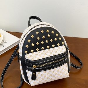 Chic Little Rivet Quilted Backpack - Y2K Aesthetic Bag for Coquette and Grunge Styles