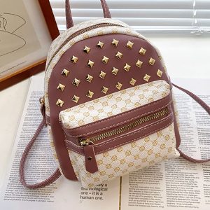 Chic Little Rivet Quilted Backpack - Y2K Aesthetic Bag for Coquette and Grunge Styles