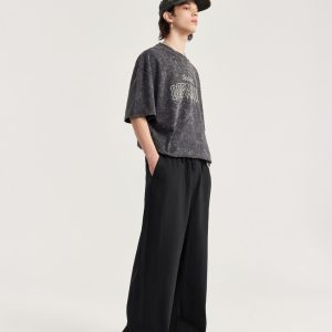 Chic Loose Solid Color Baggy Pants for Effortless Y2K Style and Comfy Aesthetic Outfits