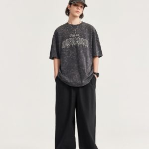 Chic Loose Solid Color Baggy Pants for Effortless Y2K Style and Comfy Aesthetic Outfits