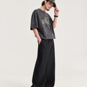 Chic Loose Solid Color Baggy Pants for Effortless Y2K Style and Comfy Aesthetic Outfits