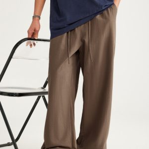 Chic Loose Solid Color Baggy Pants for Effortless Y2K Style and Comfy Aesthetic Outfits