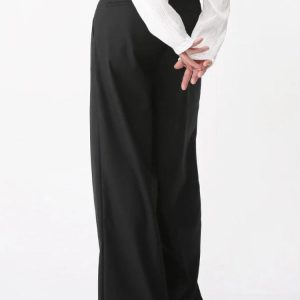 Chic Old Money Wide Leg Pants for Effortless Y2K Style and Preppy Aesthetic Outfits