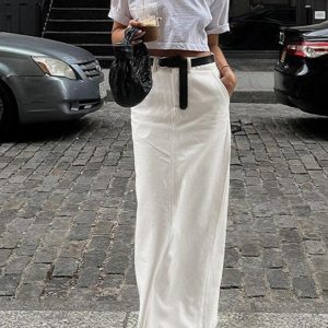 Chic Parisian Slit Maxi Skirt for Y2K Fashion Lovers - Effortless Elegance & Style