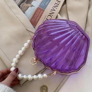 Chic Pearl Decor Dome Bag - Y2K Aesthetic Accessory for Coquette and Grunge Styles