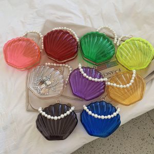 Chic Pearl Decor Dome Bag - Y2K Aesthetic Accessory for Coquette and Grunge Styles