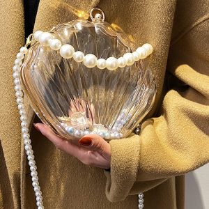 Chic Pearl Decor Dome Bag - Y2K Aesthetic Accessory for Coquette and Grunge Styles