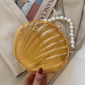 Chic Pearl Decor Dome Bag - Y2K Aesthetic Accessory for Coquette and Grunge Styles