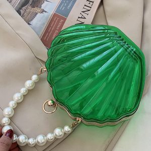 Chic Pearl Decor Dome Bag - Y2K Aesthetic Accessory for Coquette and Grunge Styles