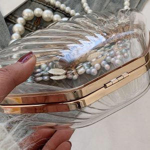 Chic Pearl Decor Dome Bag - Y2K Aesthetic Accessory for Coquette and Grunge Styles