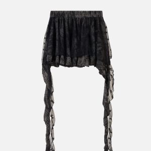 Chic Perspective Lace Skirt: Embrace Y2K Fashion with Coquette Aesthetic Elegance