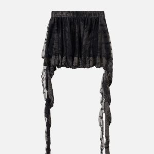 Chic Perspective Lace Skirt: Embrace Y2K Fashion with Coquette Aesthetic Elegance