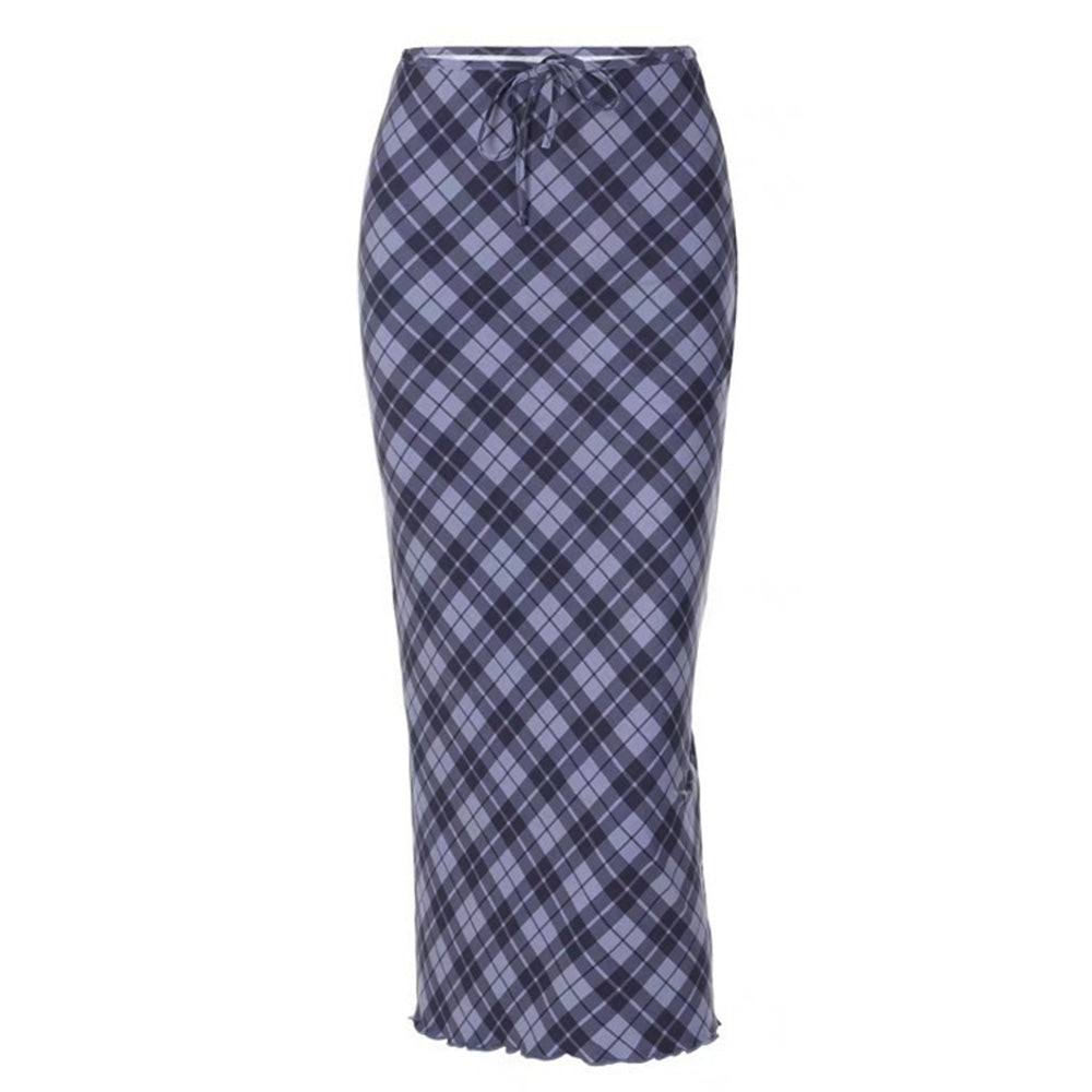 Chic Plaid Maxi Skirt for Y2K Fashion Lovers - Perfect for Coquette and Grunge Aesthetics