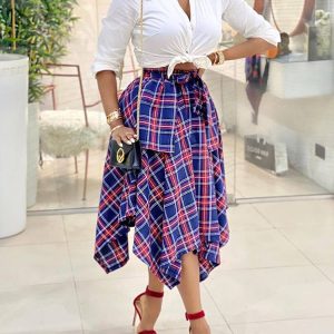 Chic Plaid Midi Skirt for Y2K Aesthetic Outfits - Perfect for Coquette and Grunge Styles