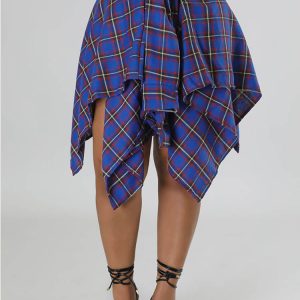 Chic Plaid Midi Skirt for Y2K Aesthetic Outfits - Perfect for Coquette and Grunge Styles