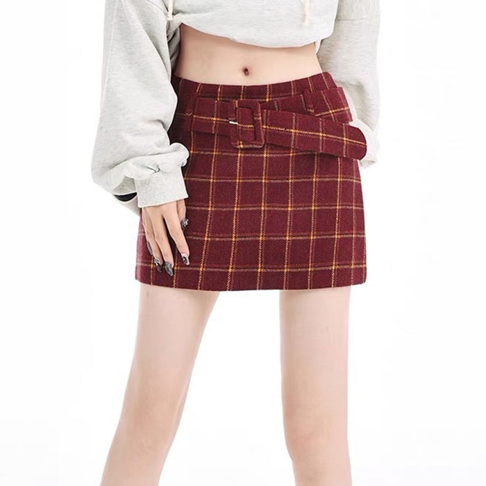 Chic Red Plaid Cargo Skirt - Y2K Aesthetic for Trendy Outfits and Stylish Looks