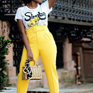 Chic Solid Color Belted Pencil Pants for Effortless Y2K Style and Aesthetic Outfits