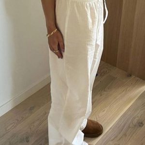 Chic Solid Color Drawstring Straight Leg Pants for Effortless Y2K Aesthetic Outfits