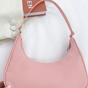 Chic Solid Color Zip-Up Bag for Y2K Fashion Lovers - Perfect for Coquette Aesthetic Outfits