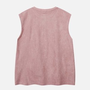 Chic Solid Suede Tank Top for Y2K Aesthetic Outfits and Coquette Style Looks