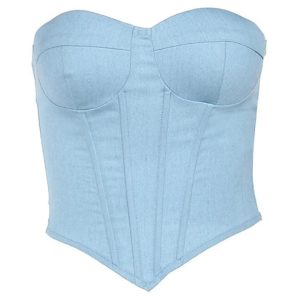 Chic Solid Sweetheart Neck Corset Bandeau Top for Y2K Fashion & Coquette Aesthetic