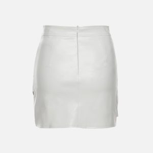 Chic Solid Wrinkle Slit Skirt for Y2K Fashion Lovers - Perfect for Aesthetic Outfits