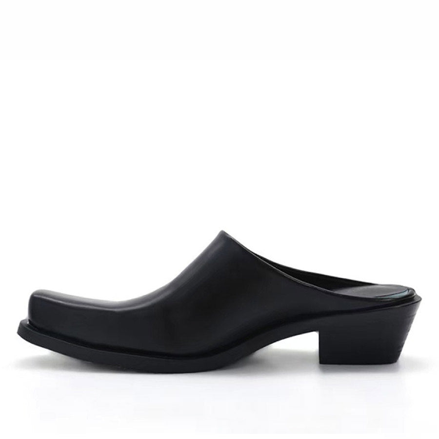 Chic Square Toe Minimalist Black Mules for Effortless Y2K Style and Aesthetic Outfits