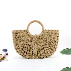 Chic Straw Hollow Casual Handbag for Y2K Fashion Lovers and Coquette Aesthetic Enthusiasts