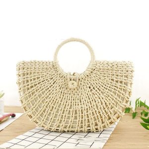 Chic Straw Hollow Casual Handbag for Y2K Fashion Lovers and Coquette Aesthetic Enthusiasts