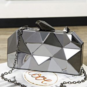 Chic Uneven Metal Box Bag for Y2K Fashion Lovers - Perfect for Coquette and Grunge Aesthetics