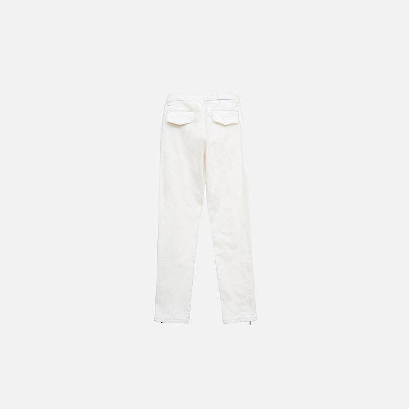 Chic White High-Waisted Buttoned Jeans for Y2K Aesthetic and Coquette Style Outfits