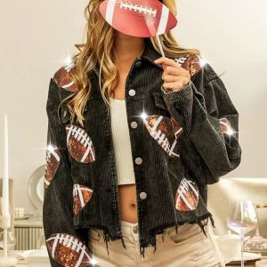 Chic Y2K Corduroy Jacket for Trendy Coquette and Grunge Aesthetic Outfits