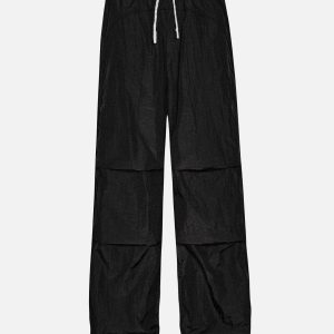 Chic Y2K Solid Nylon Wrinkle Pants for Effortless Style and Comfort in Aesthetic Fashion