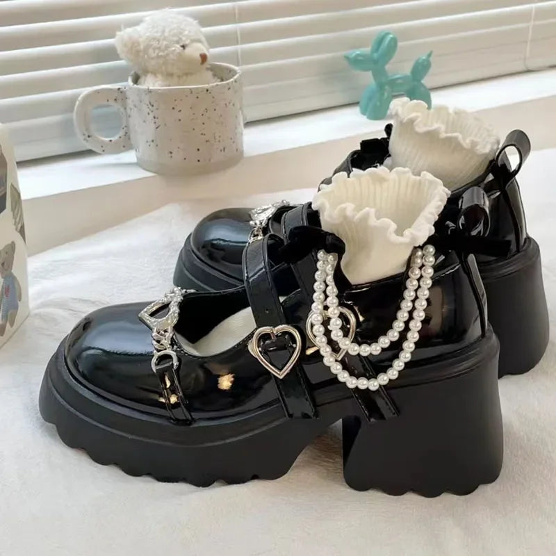 Chunky Platform Mary Jane Shoes for Y2K Fashion Lovers - Coquette & Grunge Aesthetic