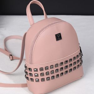 Clear Rivet Decor Backpack - Y2K Aesthetic Bag for Coquette and Grunge Styles